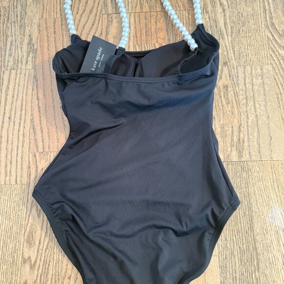 NWT KATE SPADE PEARL STRAP ONE PIECE SWIMSUIT SWIMWEAR BLACK XS $178 - Picture 8 of 8